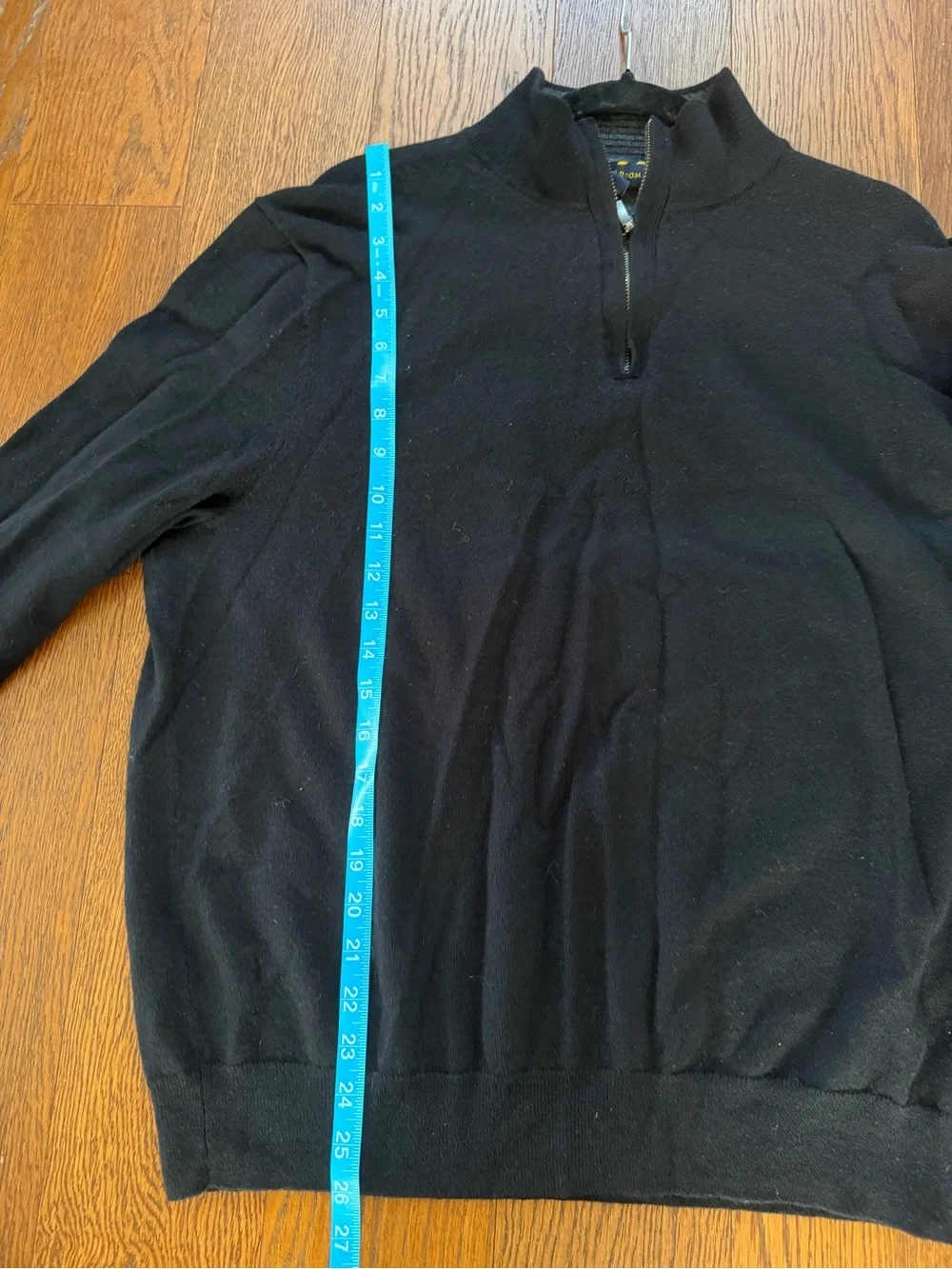 Club room Quarter Zip Men’s Merino Wool Blend Pull Over Sweater XXL Black